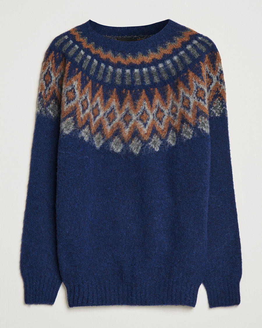 Homme | Pulls Et Tricots | Howlin' | Brushed Wool Fair Isle Crew Sweater Magic Blue