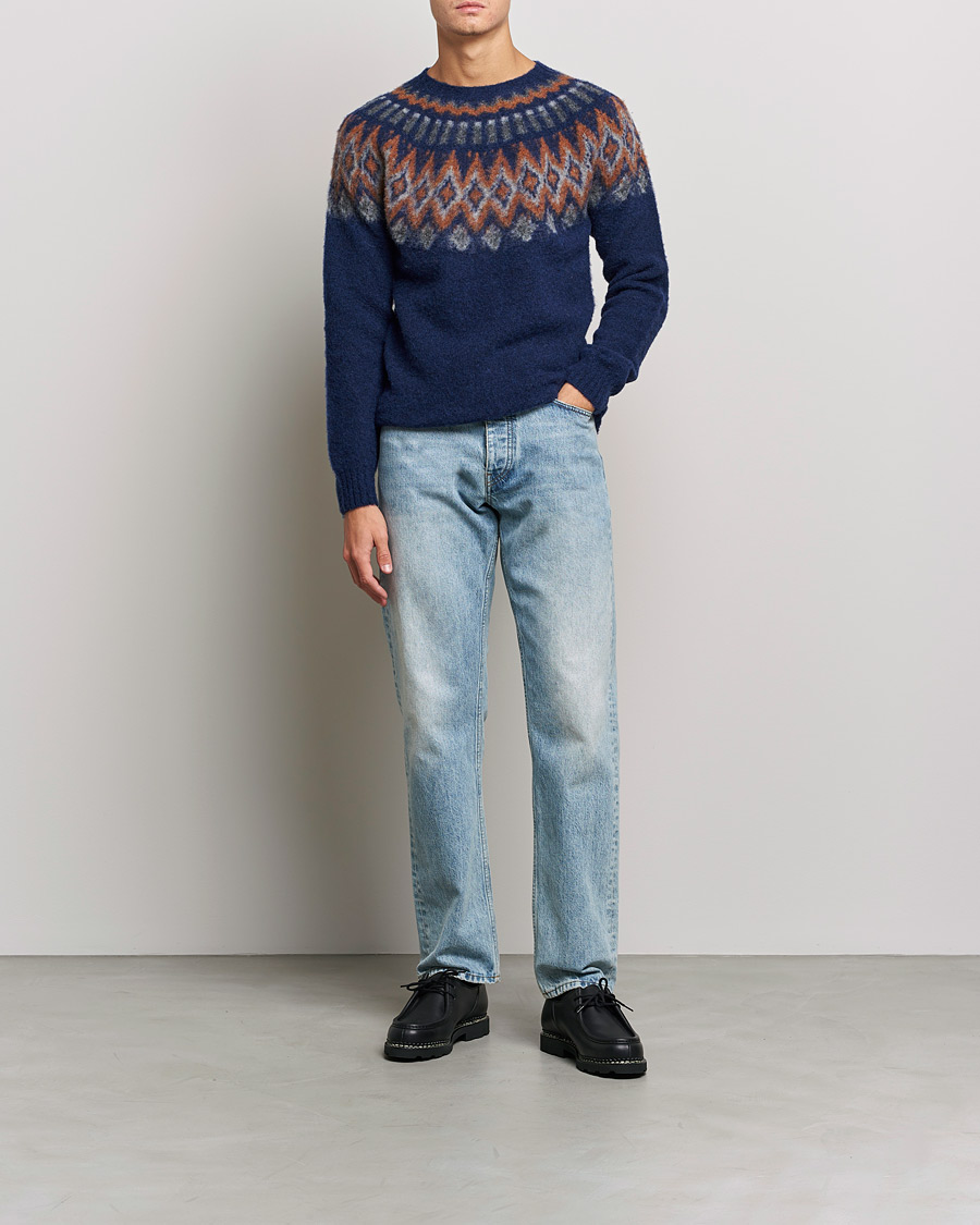 Homme | Pulls Et Tricots | Howlin' | Brushed Wool Fair Isle Crew Sweater Magic Blue