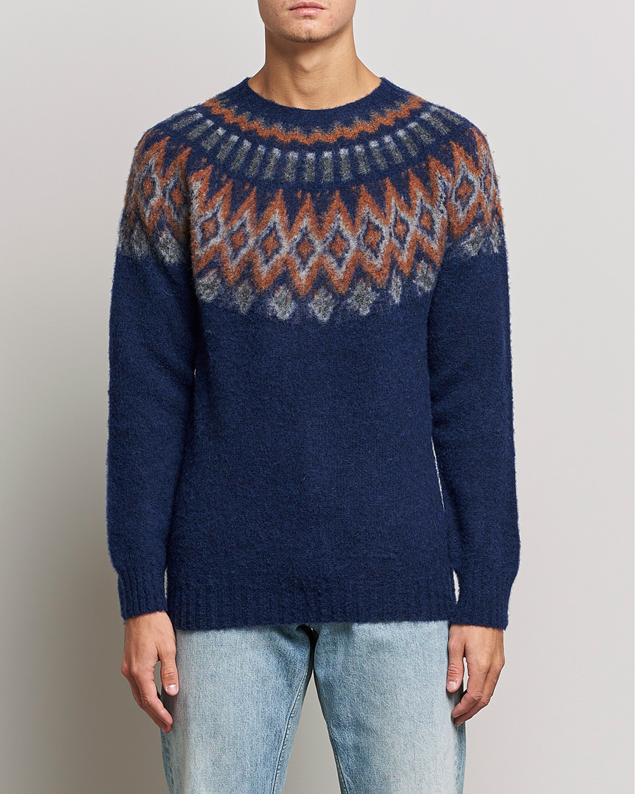 Homme | Pulls Et Tricots | Howlin' | Brushed Wool Fair Isle Crew Sweater Magic Blue