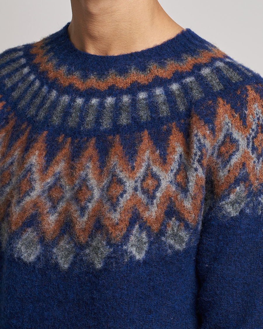 Homme | Pulls Et Tricots | Howlin' | Brushed Wool Fair Isle Crew Sweater Magic Blue