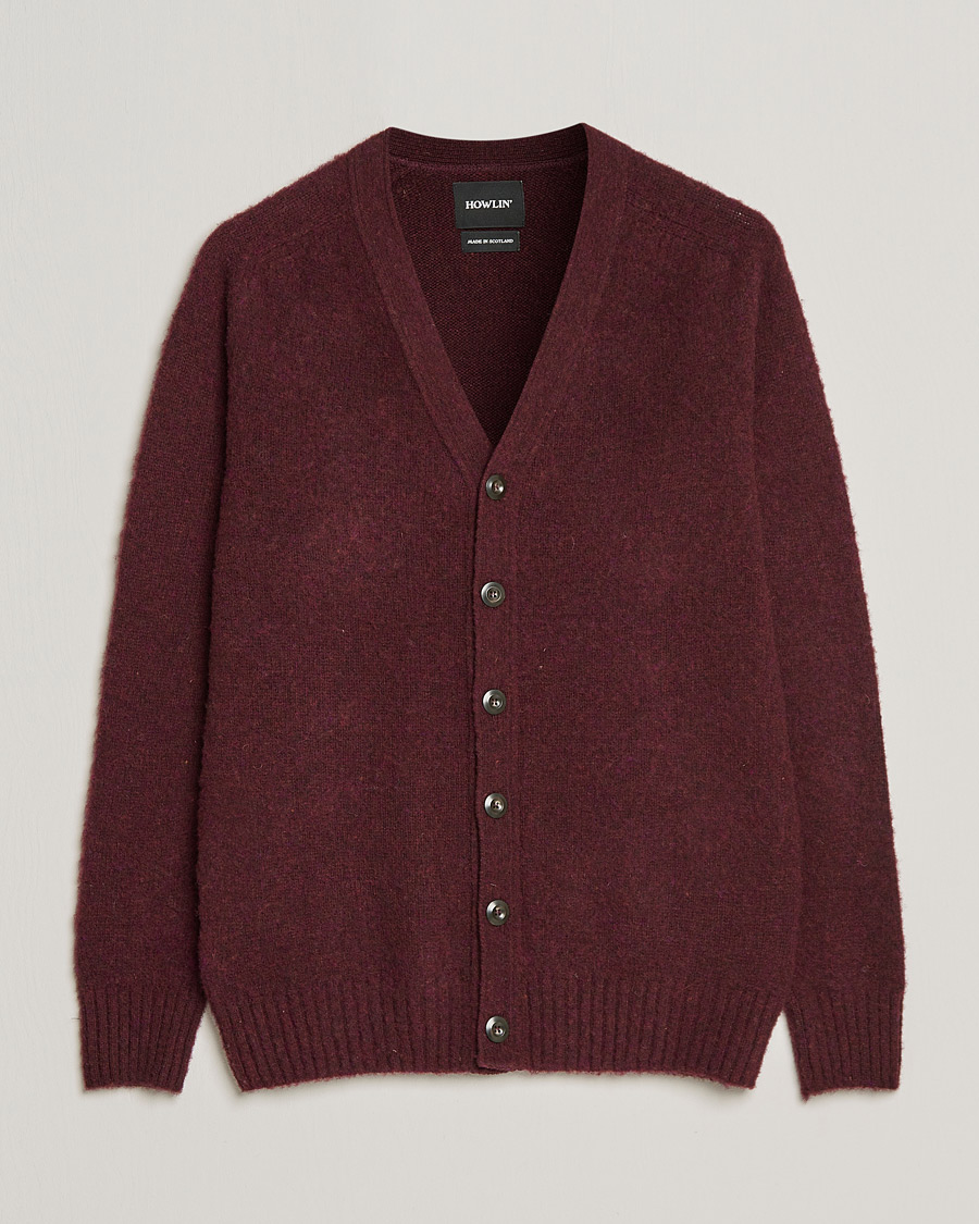 Homme | Pulls Et Tricots | Howlin' | Brushed Wool Cardigan Bordeaux