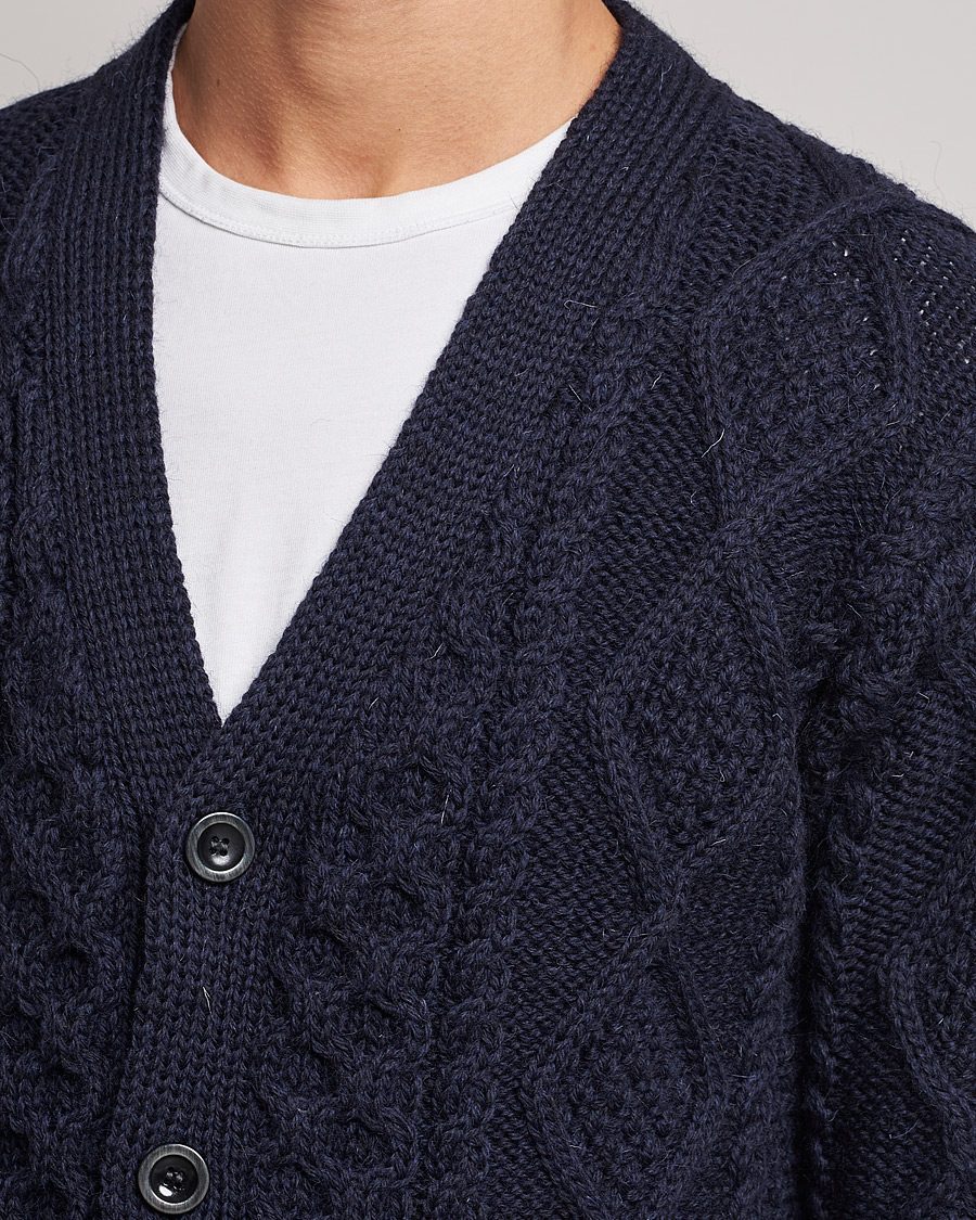 Homme | Pulls Et Tricots | Howlin' | Cable Knitted Wool Cardigan Navy