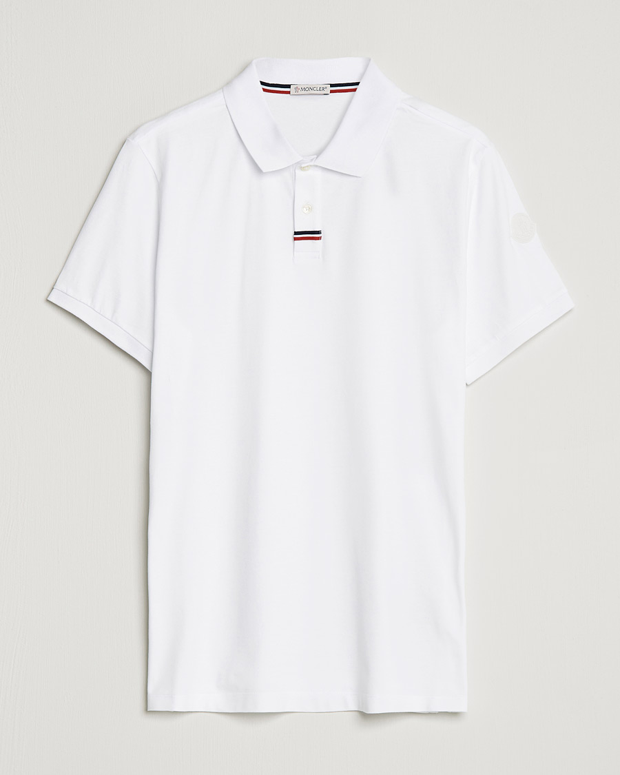 Homme | Polos | Moncler | Tricolore Rib Polo White