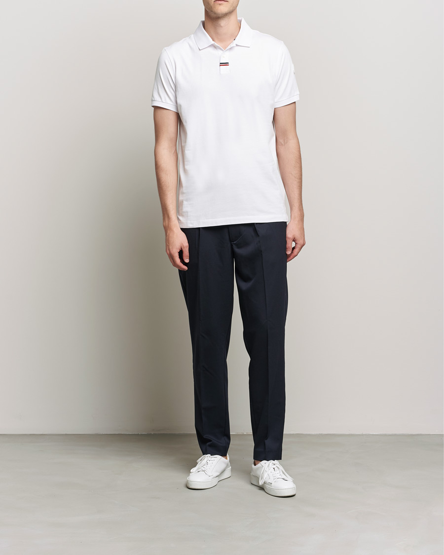 Homme | Polos | Moncler | Tricolore Rib Polo White