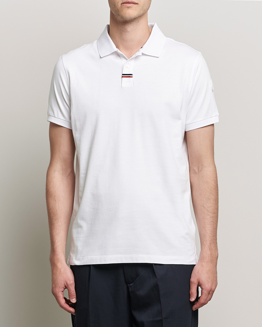 Homme | Polos | Moncler | Tricolore Rib Polo White