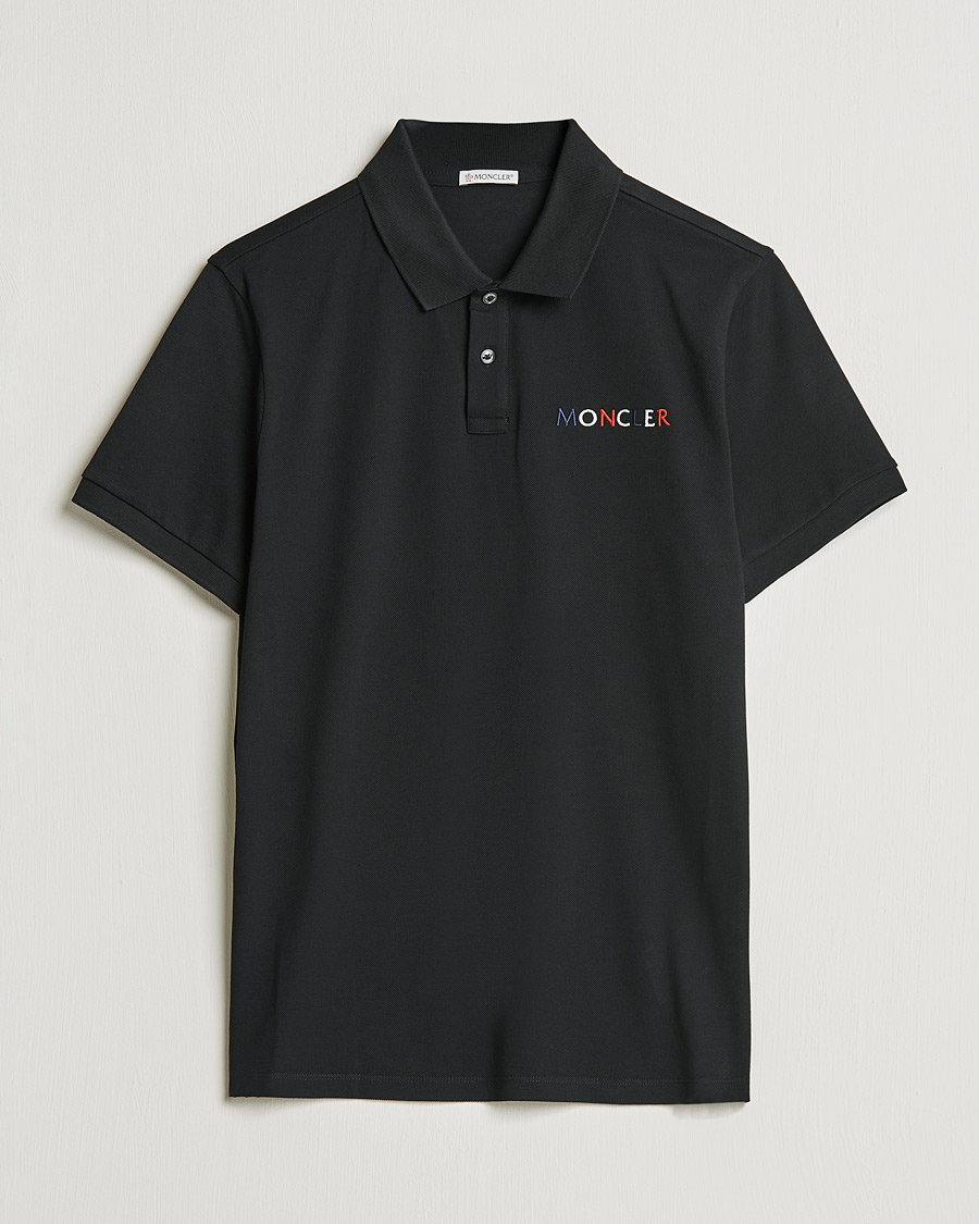 Homme | Polos | Moncler | Logo Rib Polo Black