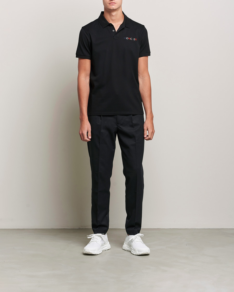 Homme | Polos | Moncler | Logo Rib Polo Black