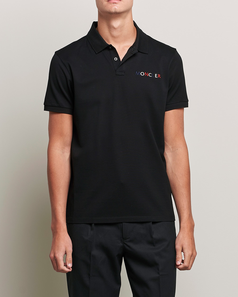 Homme | Polos | Moncler | Logo Rib Polo Black