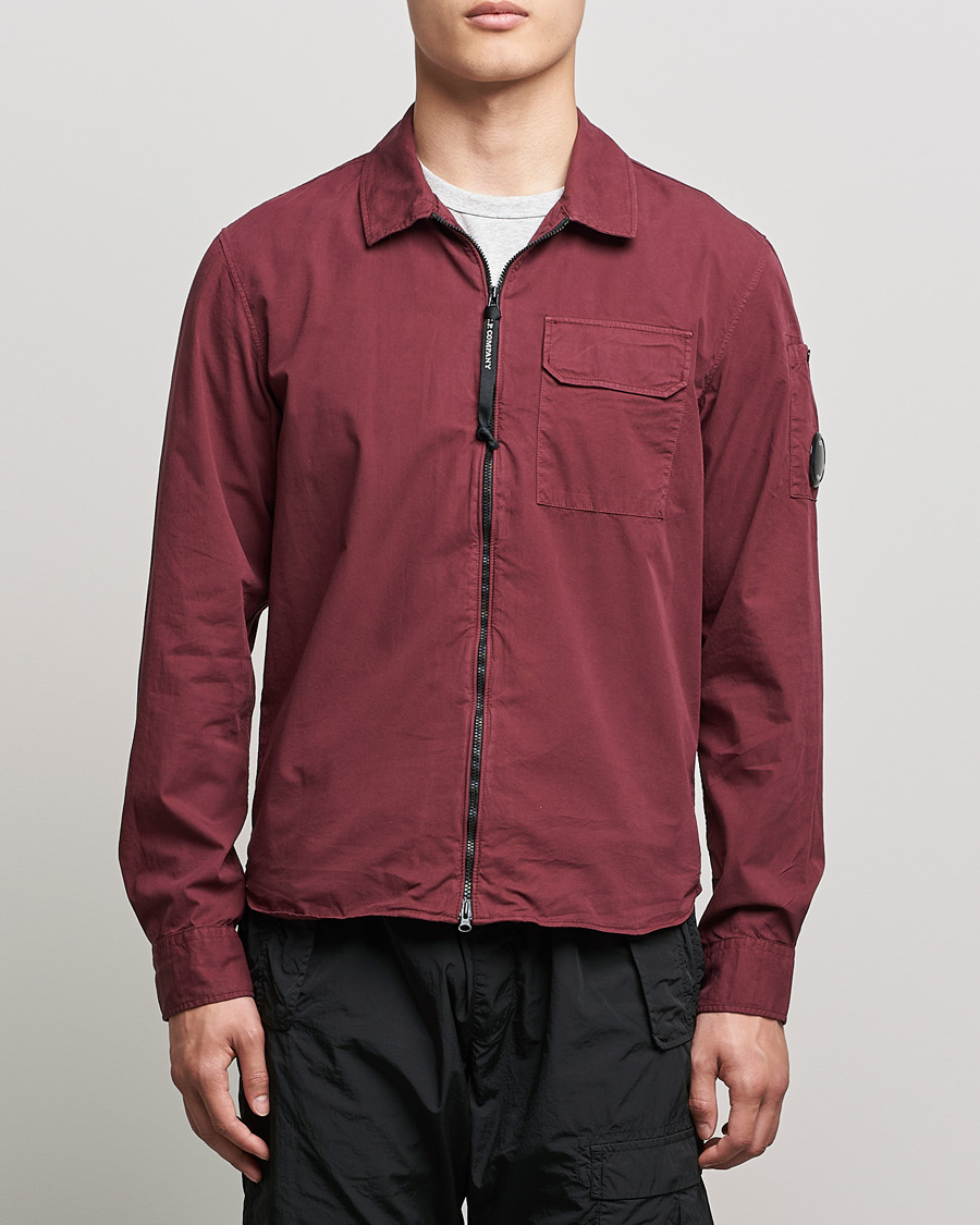 Homme | Chemises | C.P. Company | Garment Dyed Gabardine Overshirt WIne