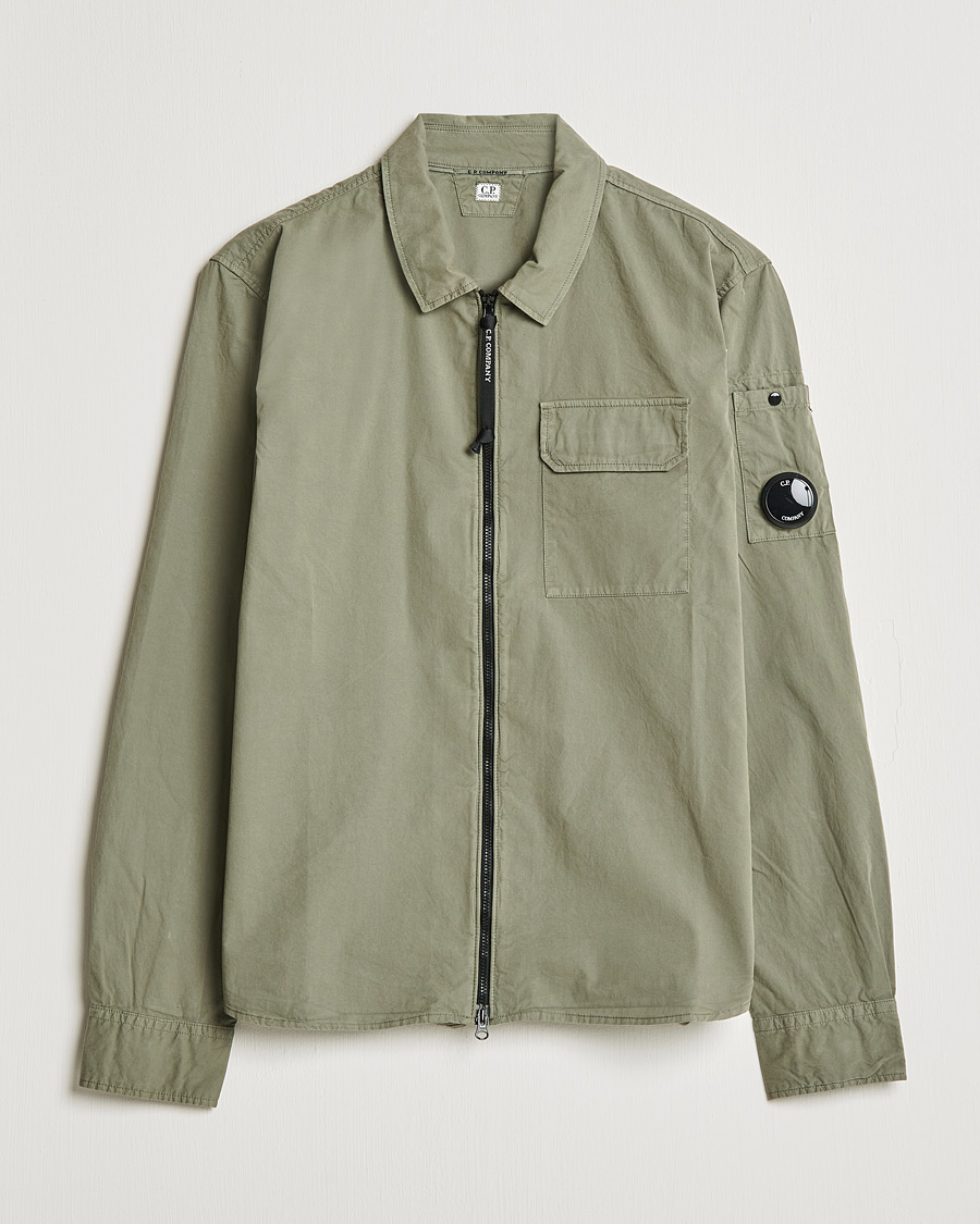 Homme | Chemises | C.P. Company | Garment Dyed Gabardine Overshirt Green