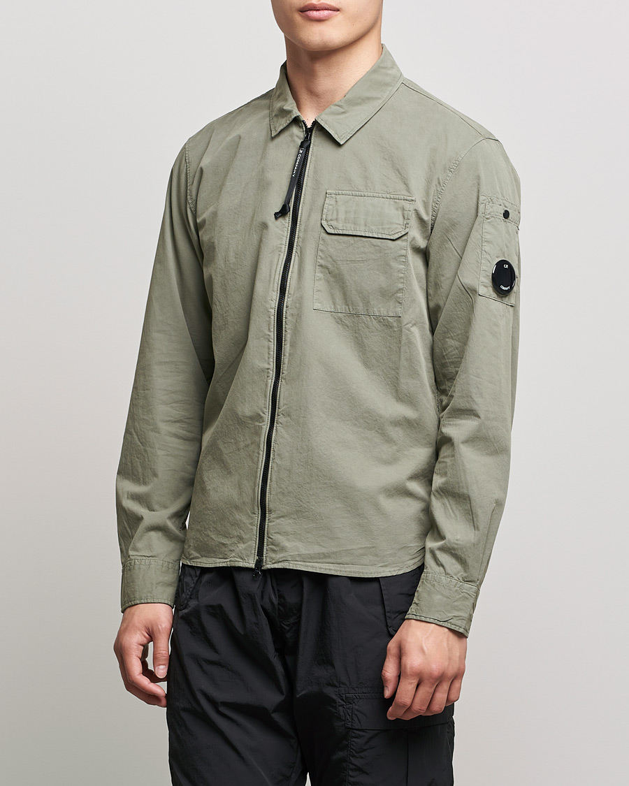 Homme | Chemises | C.P. Company | Garment Dyed Gabardine Overshirt Green