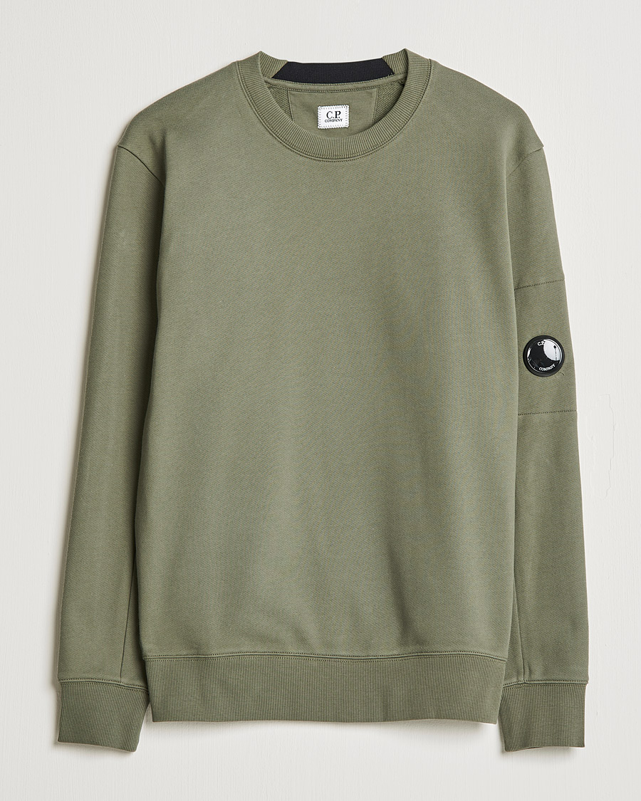 Homme | Pulls Et Tricots | C.P. Company | Diagonal Raised Fleece Lens Sweatshirt Green