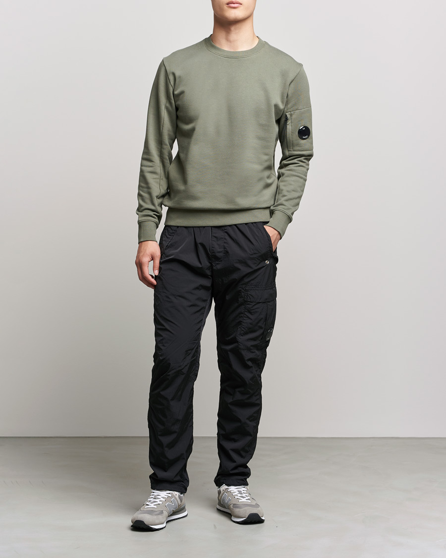 Homme | Pulls Et Tricots | C.P. Company | Diagonal Raised Fleece Lens Sweatshirt Green