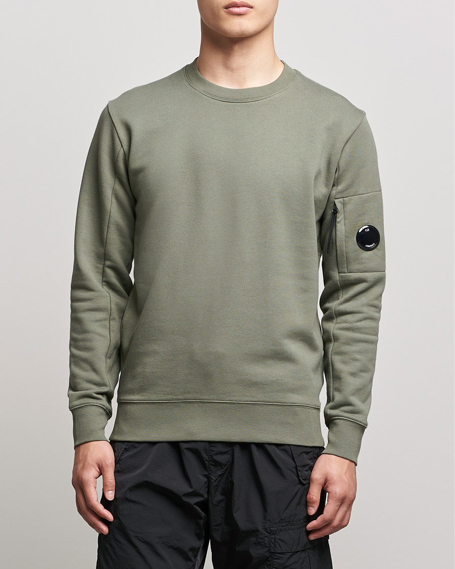 Homme | Pulls Et Tricots | C.P. Company | Diagonal Raised Fleece Lens Sweatshirt Green