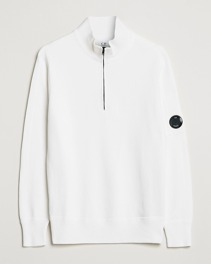 Homme | Pulls Et Tricots | C.P. Company | Knitted Cotton Lens Half Zip White