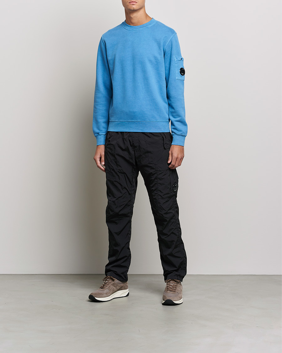 Homme | Pulls Et Tricots | C.P. Company | Brushed Emerized Diagonal Fleece Sweat Blue