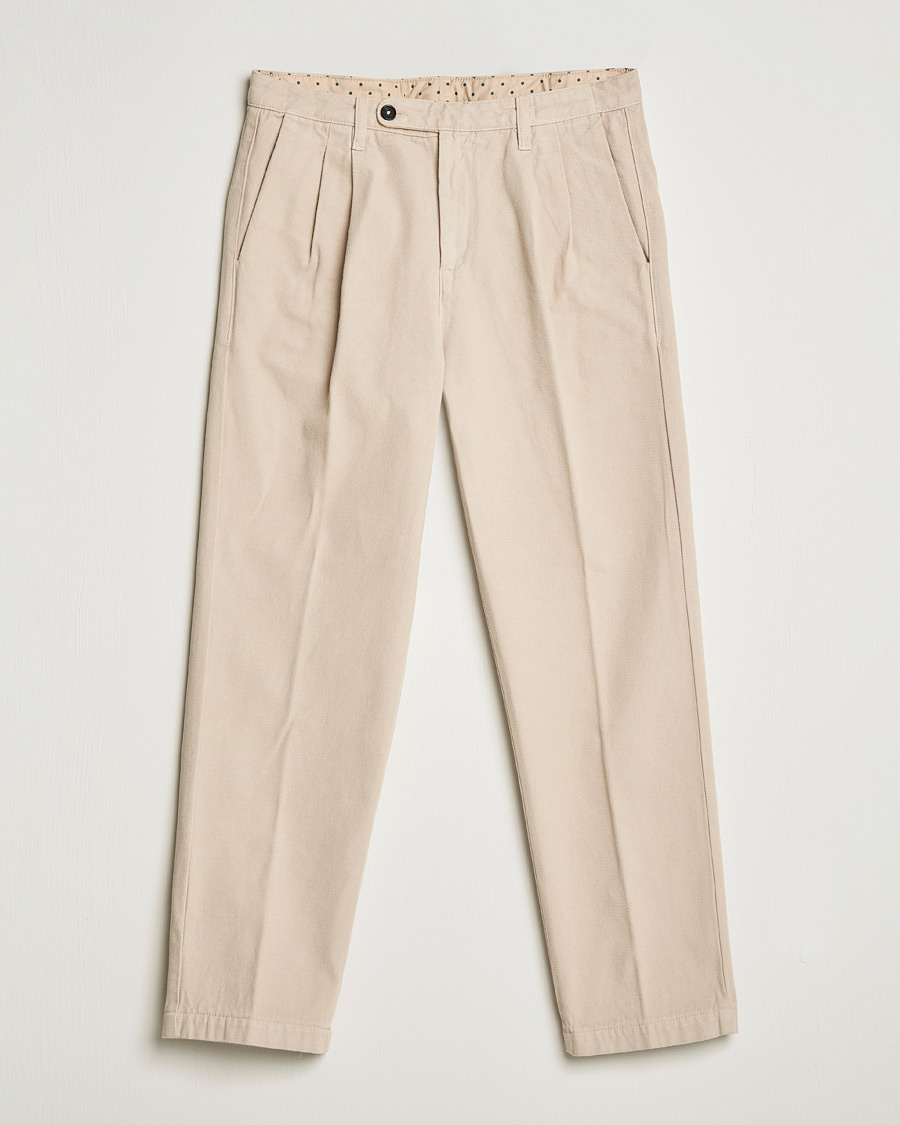 Homme | Pantalons | Massimo Alba | Strallo Pleated Chinos Beige
