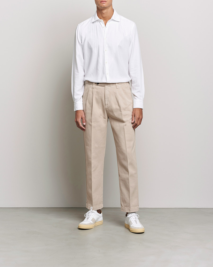 Homme | Chemises | Massimo Alba | Genova Soft Flannel Shirt White