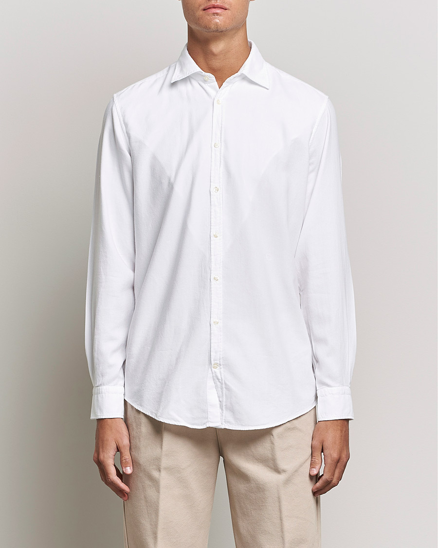 Homme | Chemises | Massimo Alba | Genova Soft Flannel Shirt White