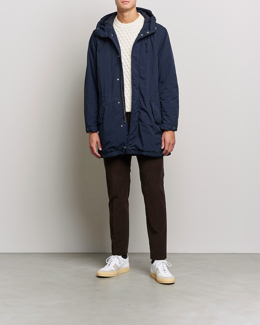 Homme | Manteaux Et Vestes | Aspesi | Parkettone Garment Dyed Jacket Navy