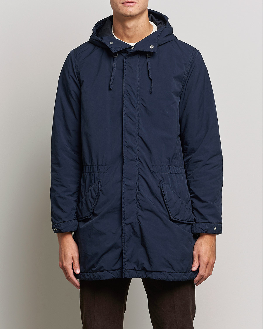 Homme | Manteaux Et Vestes | Aspesi | Parkettone Garment Dyed Jacket Navy