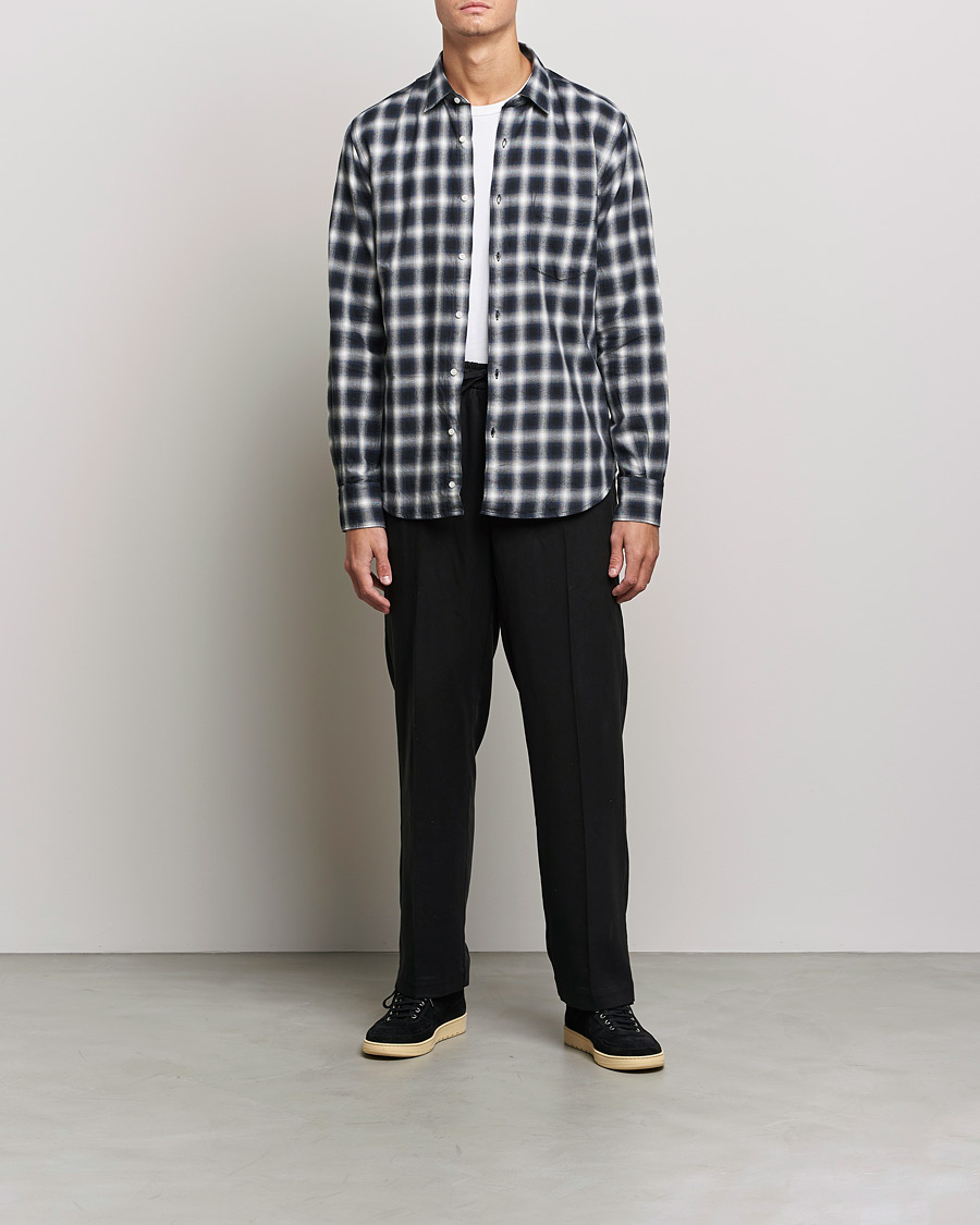 Homme | Chemises | Aspesi | Checked Flannel Shirt Blue/Grey