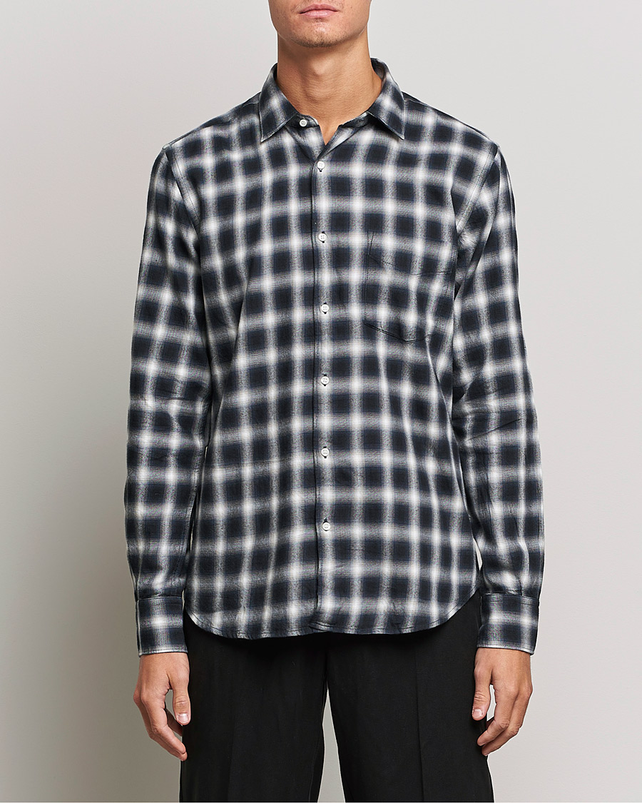 Homme | Chemises | Aspesi | Checked Flannel Shirt Blue/Grey