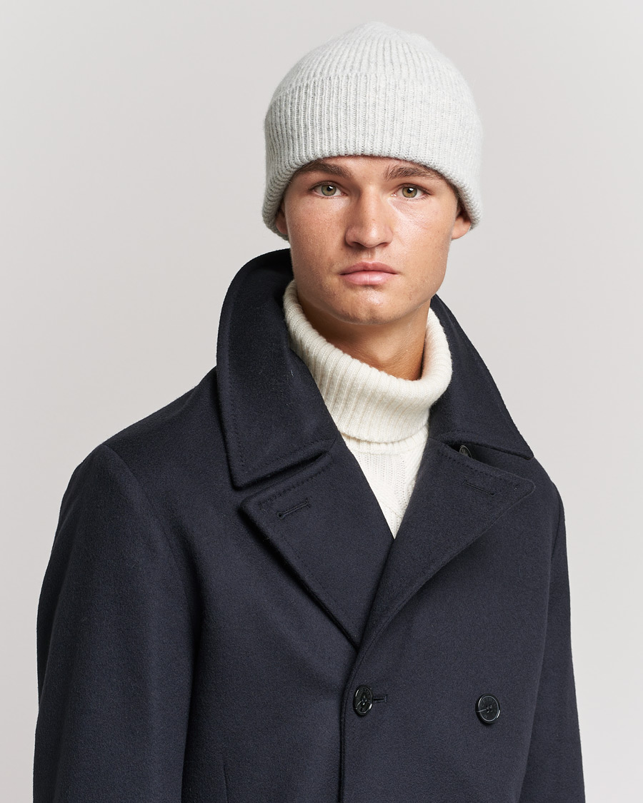 Homme | Bonnets | Le Bonnet | Lambswool/Caregora Beanie Silver