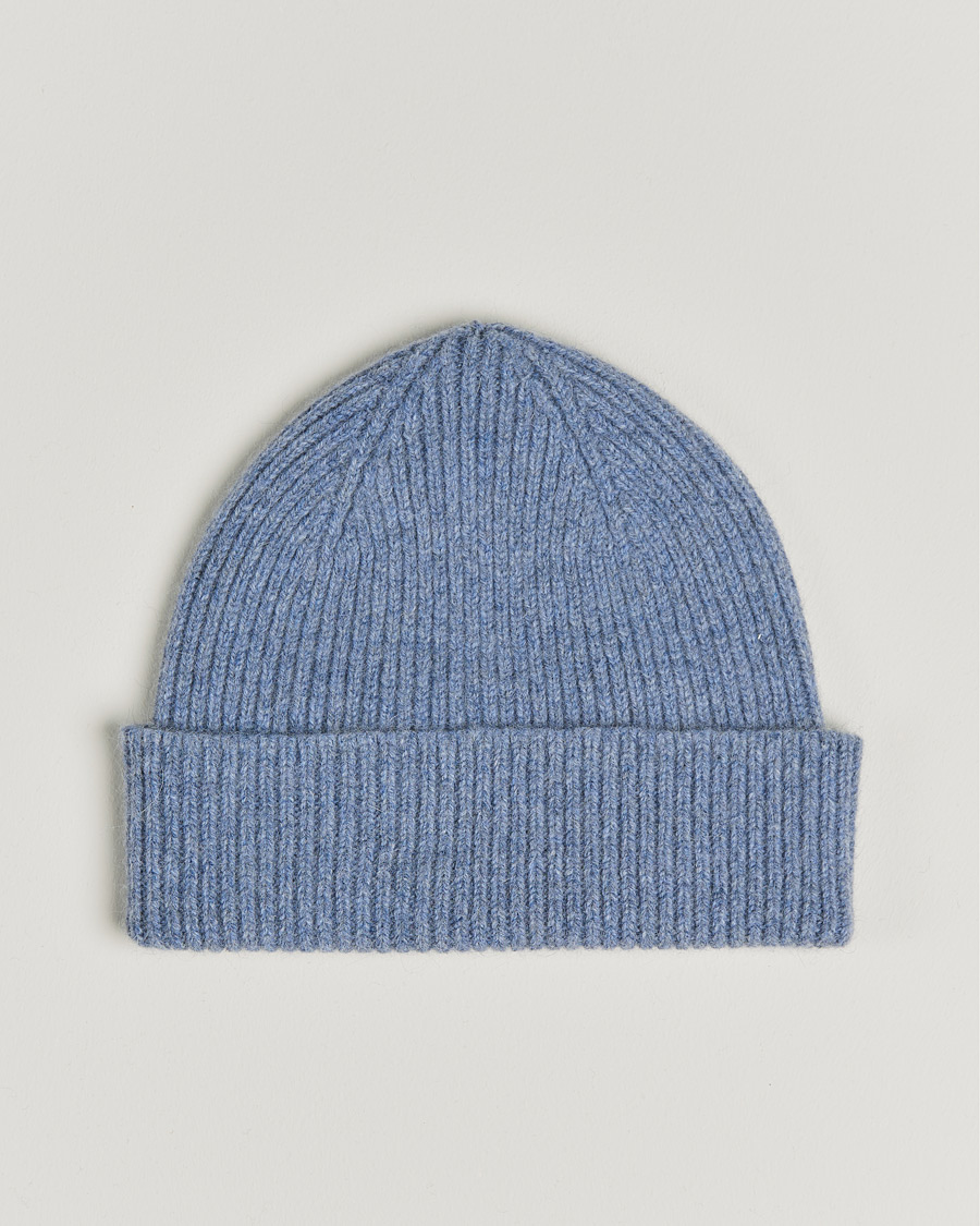 Homme | Le Bonnet Lambswool/Caregora Beanie Washed Denim | Le Bonnet | Lambswool/Caregora Beanie Washed Denim