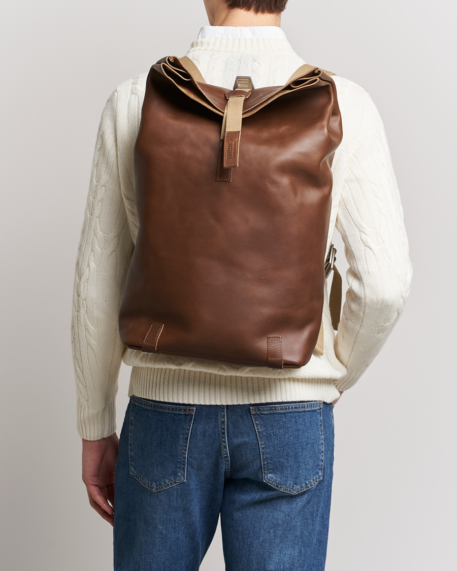 Homme | Sections | Brooks England | Pickwick Large Leather Backpack Dark Tan