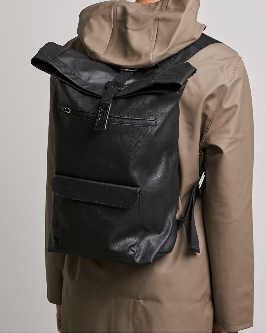Homme |  | Brooks England | Rivington Cotton Canvas 18L Rolltop Backpack Black