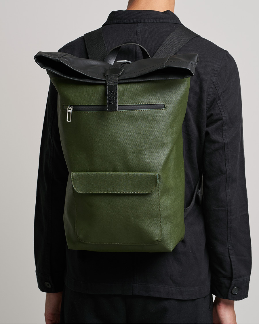Homme | Brooks England Rivington Cotton Canvas 18L Rolltop Backpack Forest | Brooks England | Rivington Cotton Canvas 18L Rolltop Backpack Forest