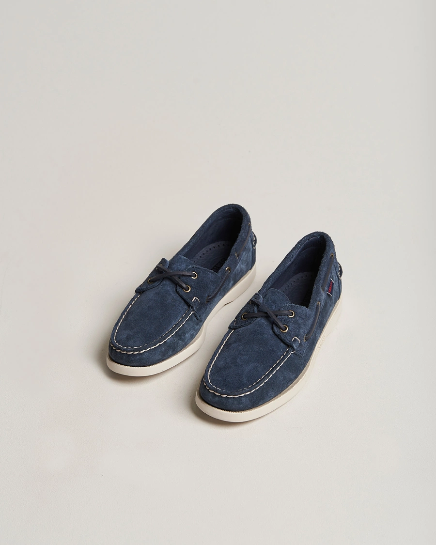 Homme | The Classics of Tomorrow | Sebago | Docksides Suede Boat Shoe Blue Navy