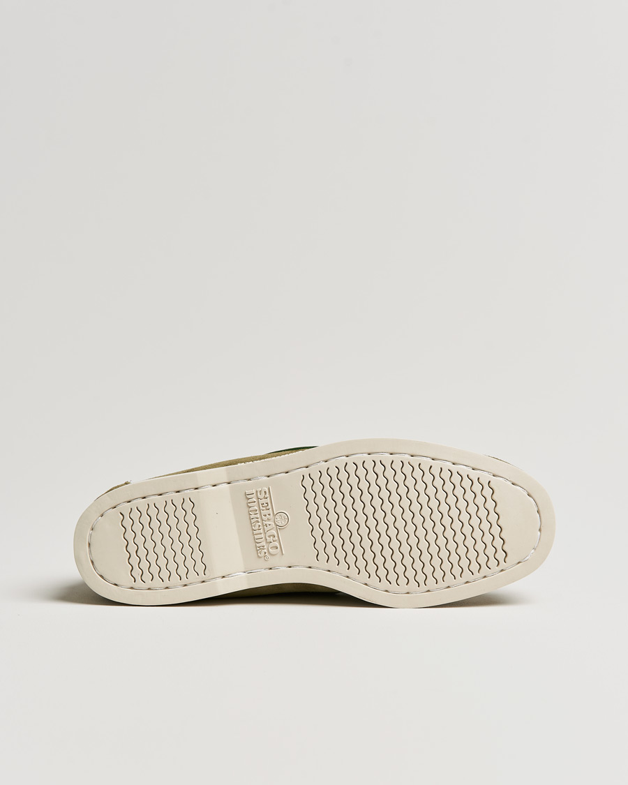 Homme | Sebago Docksides Suede Boat Shoe Green Military | Sebago | Docksides Suede Boat Shoe Green Military