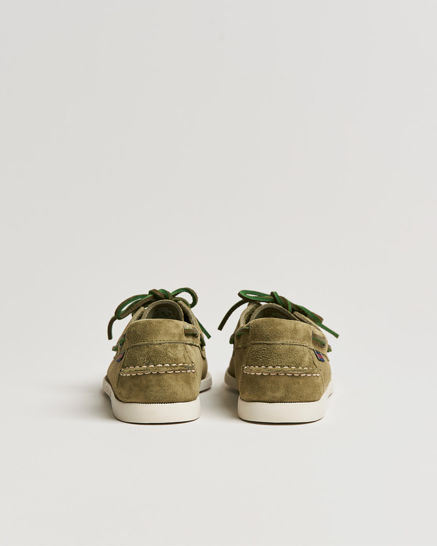 Homme | Sebago Docksides Suede Boat Shoe Green Military | Sebago | Docksides Suede Boat Shoe Green Military