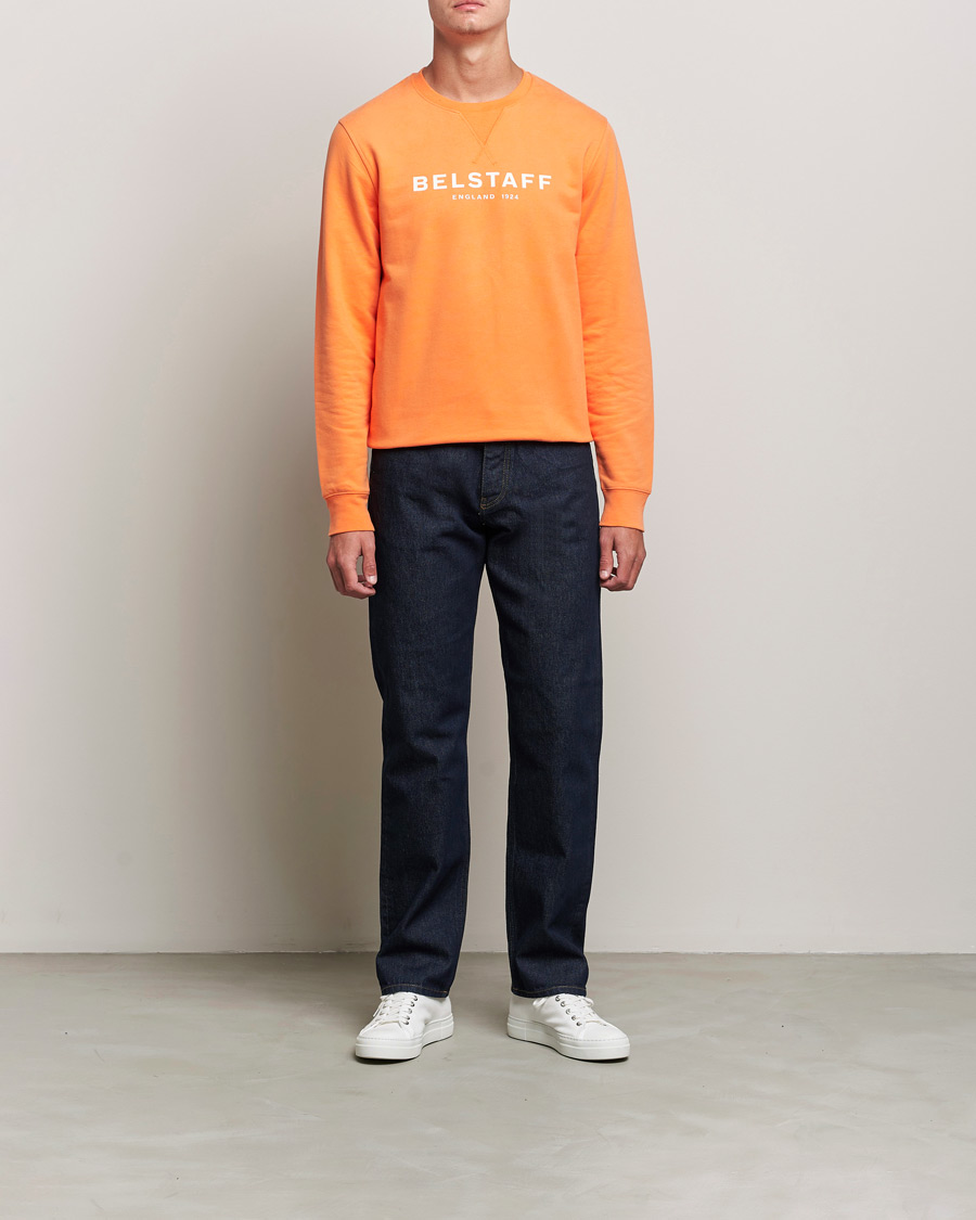 Homme | Pulls Et Tricots | Belstaff | 1924 Crew Neck Logo Sweat Signal Orange