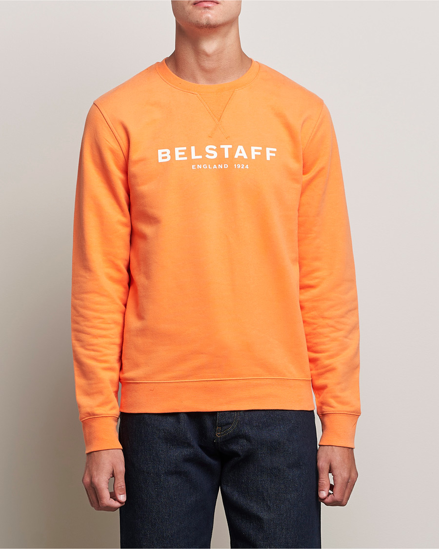 Homme | Pulls Et Tricots | Belstaff | 1924 Crew Neck Logo Sweat Signal Orange