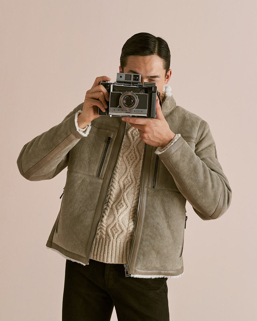 Homme | Manteaux Et Vestes | Belstaff | Tundra Shearling Leather Jacket Dark Sand
