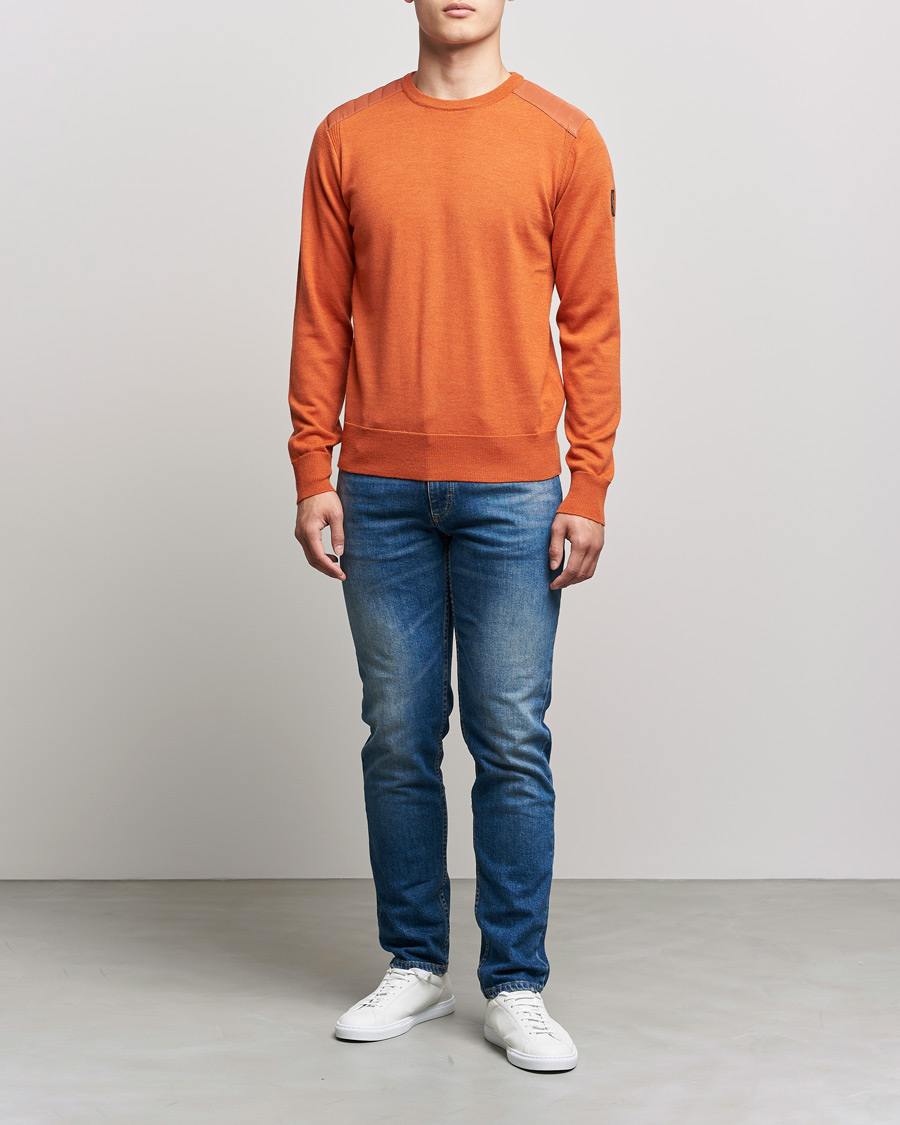 Homme | Pulls Et Tricots | Belstaff | Kerrigan Crew Neck Merino Sweatshirt Amber