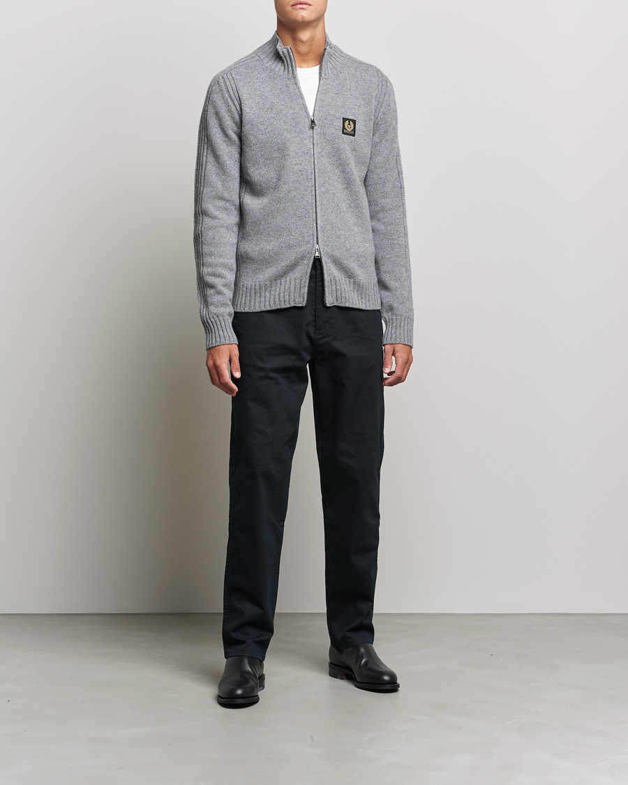 Homme | Pulls Et Tricots | Belstaff | Watch Full Zip Wool Cardigan Pale Grey Melange