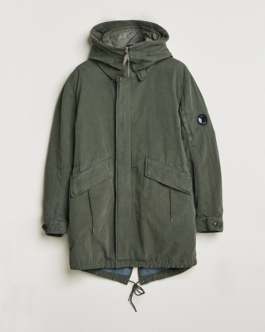 Homme | Manteaux Et Vestes | C.P. Company | 50 Fili Garment Dyed Cotton/Nylon 2 in 1 Parka Green