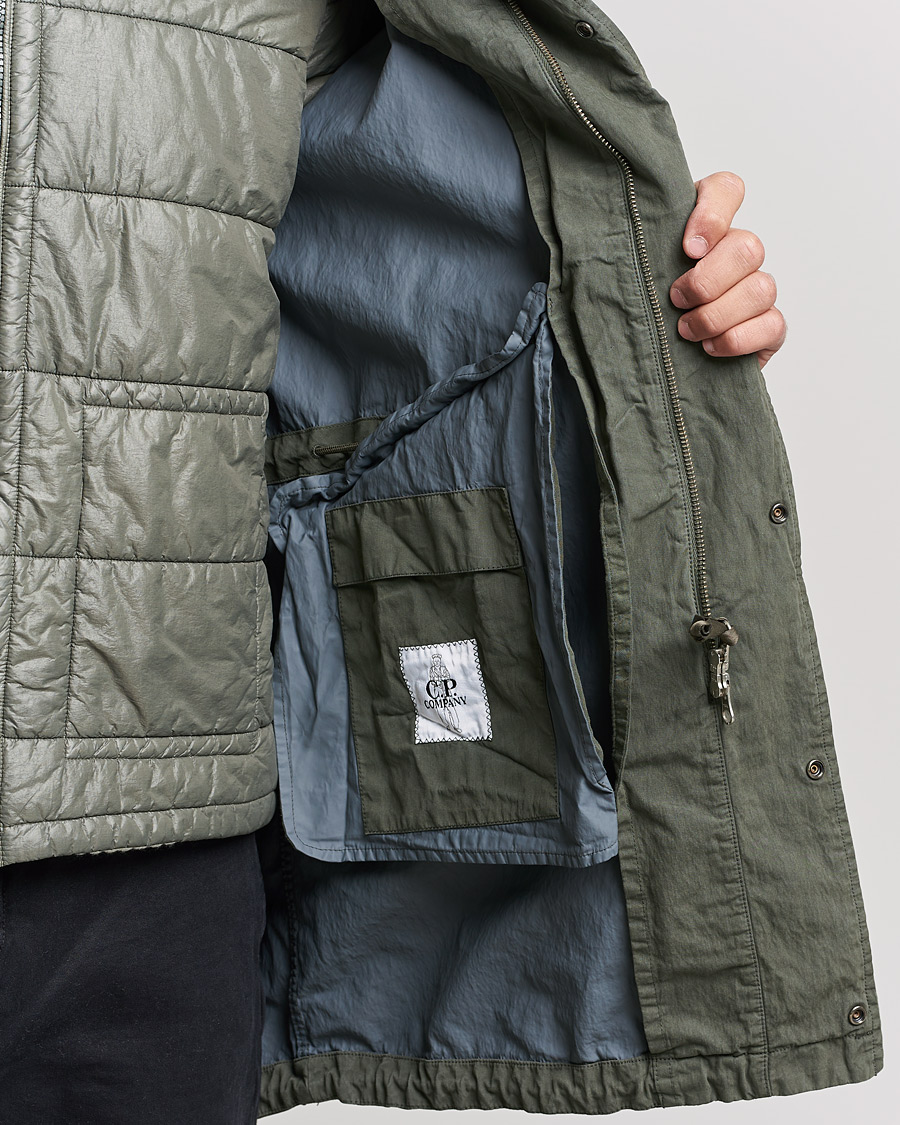 Homme | Manteaux Et Vestes | C.P. Company | 50 Fili Garment Dyed Cotton/Nylon 2 in 1 Parka Green