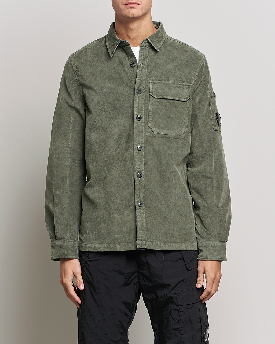 Homme | Chemises | C.P. Company | Corduroy Lens Overshirt Olive