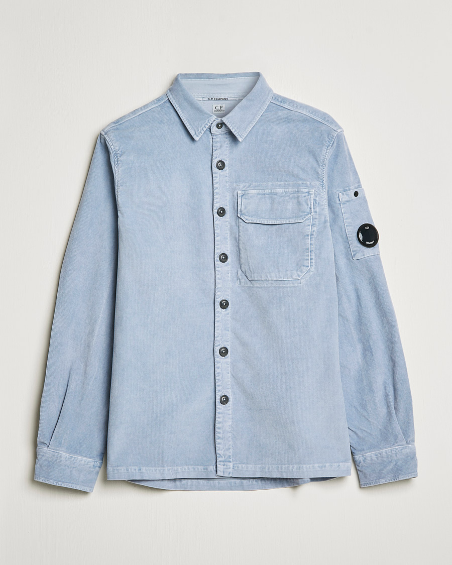 Homme | Chemises | C.P. Company | Corduroy Lens Overshirt Light Blue