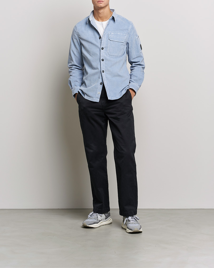 Homme | Chemises | C.P. Company | Corduroy Lens Overshirt Light Blue