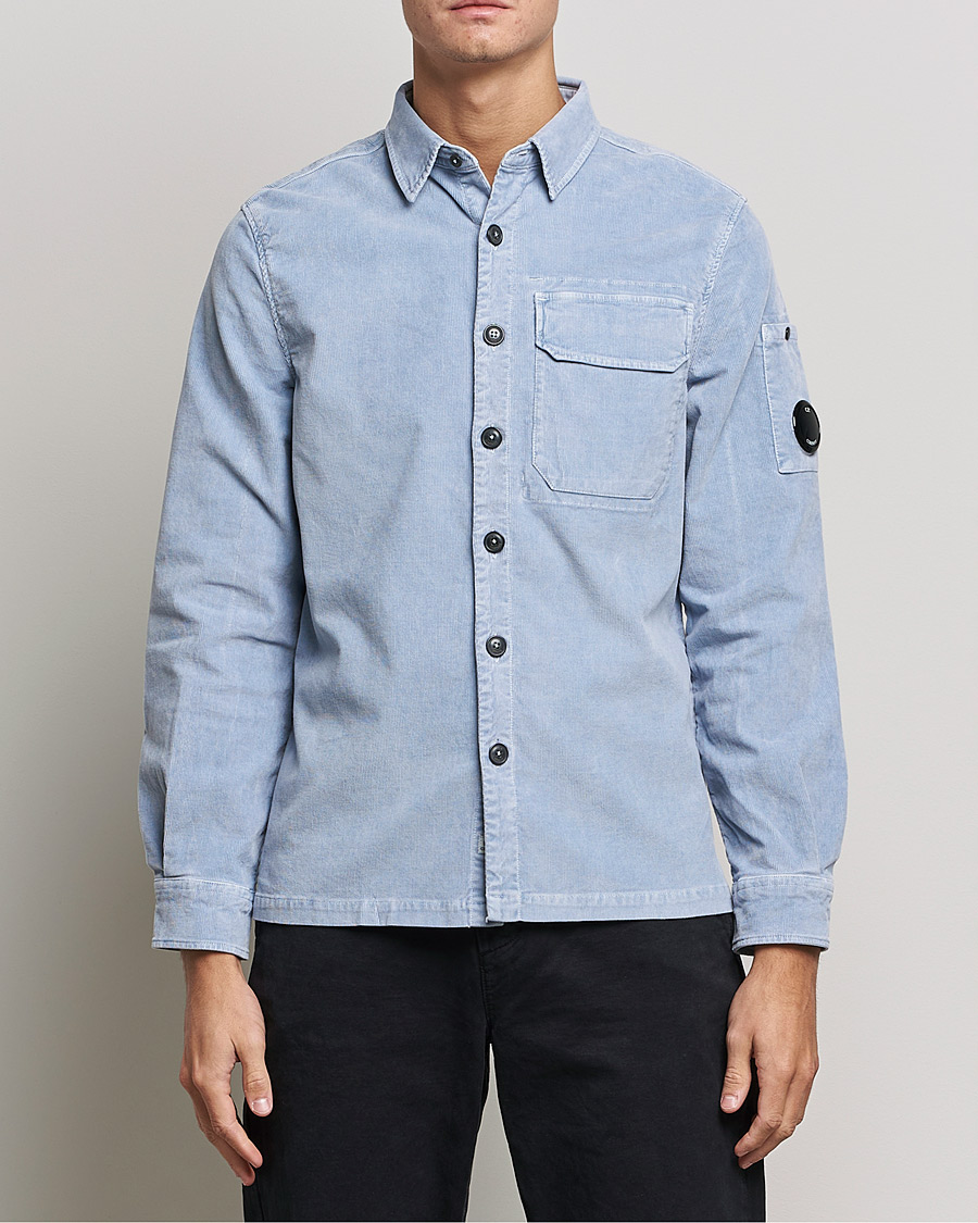 Homme | Chemises | C.P. Company | Corduroy Lens Overshirt Light Blue