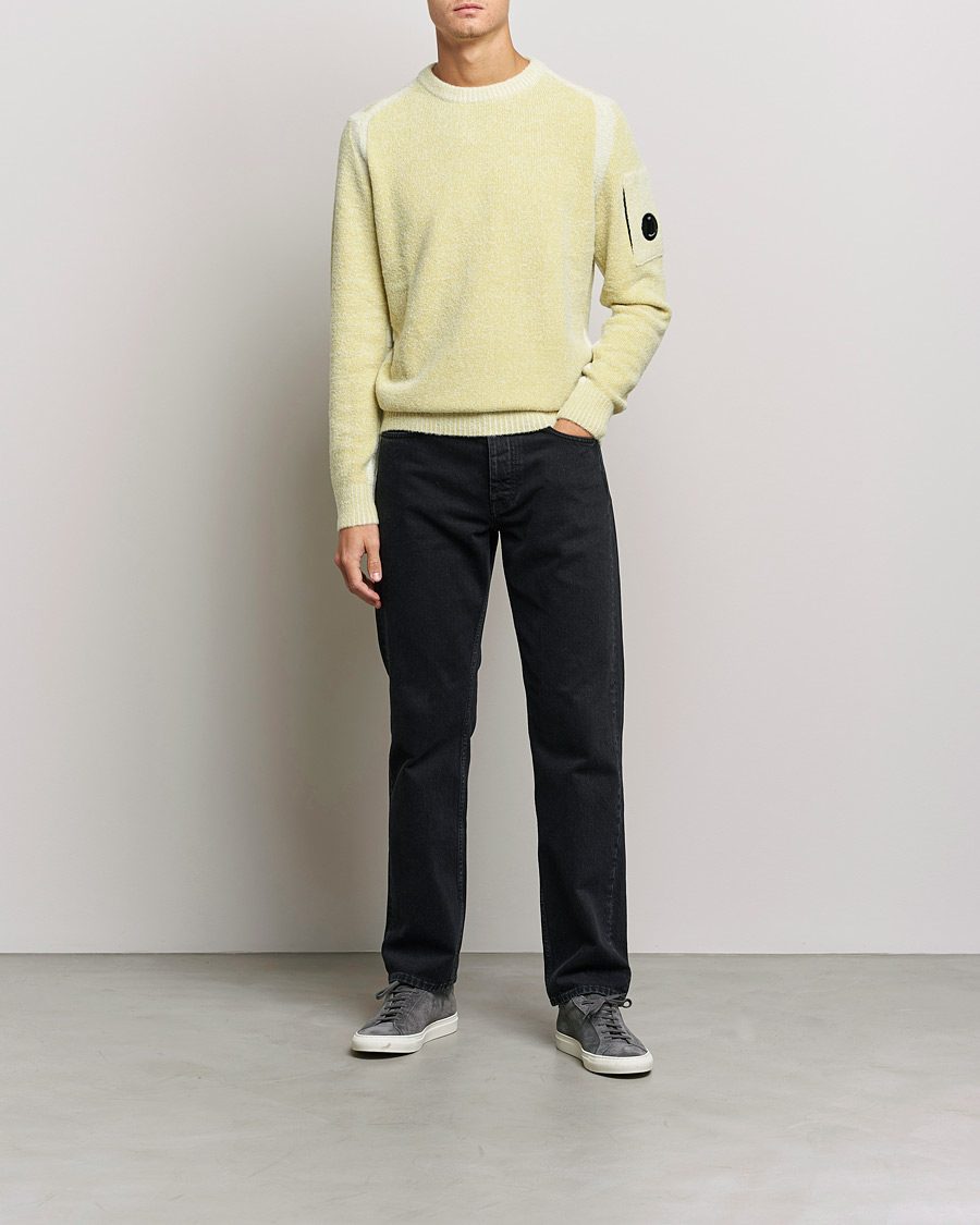Homme | Pulls Et Tricots | C.P. Company | Fleece Knit Lens Roundneck Yellow