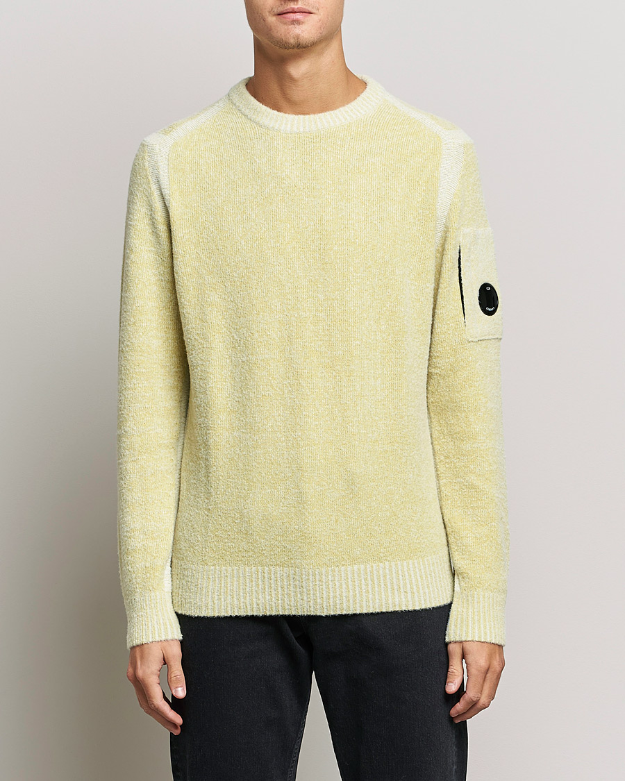 Homme | Pulls Et Tricots | C.P. Company | Fleece Knit Lens Roundneck Yellow