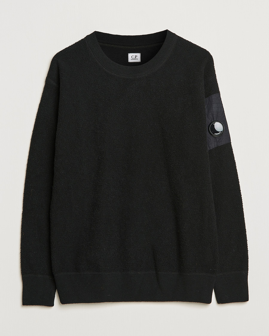 Homme | Pulls Et Tricots | C.P. Company | Structured Lambswool Lens Roundneck Black