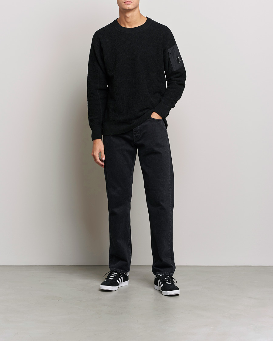 Homme | Pulls Et Tricots | C.P. Company | Structured Lambswool Lens Roundneck Black